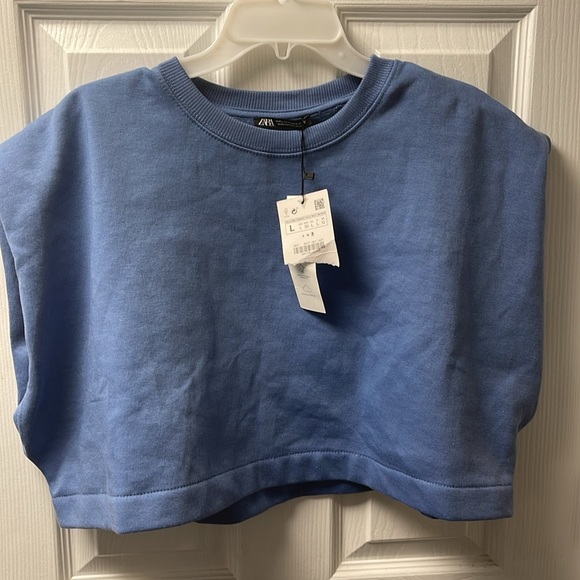 NWT ZARA ROUND NECK SWEATSHIRT WITH WIDE ARM OPENING - Picture 4 of 7